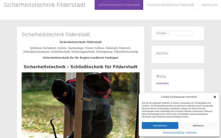 Screenshot of filderstadt-sicherheitstechnik.de