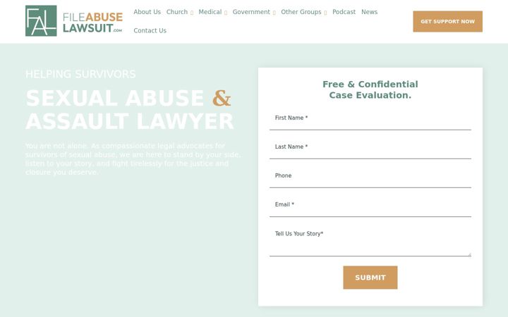 Screenshot of fileabuselawsuit.com