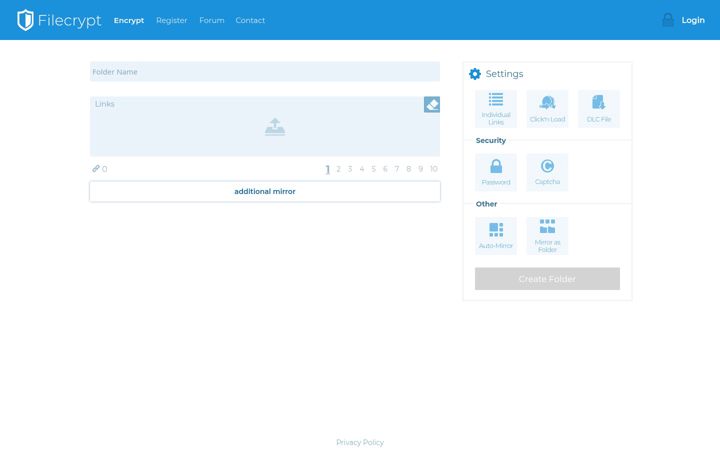 Screenshot of filecrypt.to