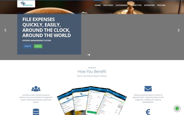 Screenshot of fileexpenses.com