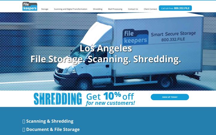 Screenshot of filekeepers.com