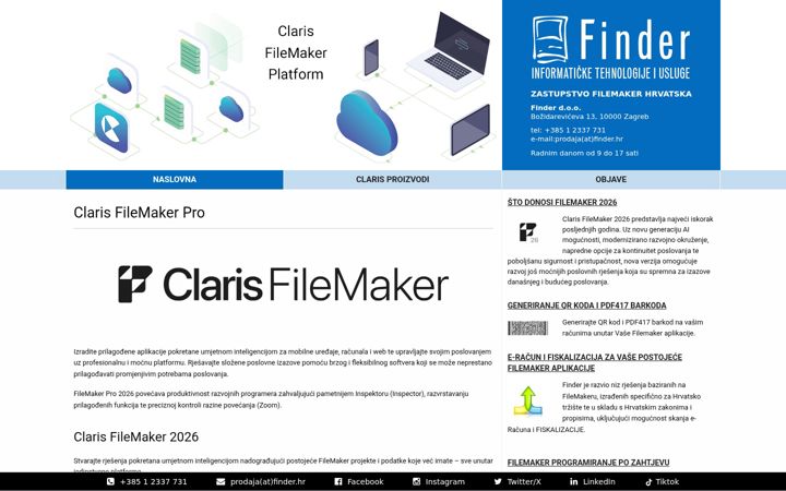 Snímek obrazovky filemaker.com.hr