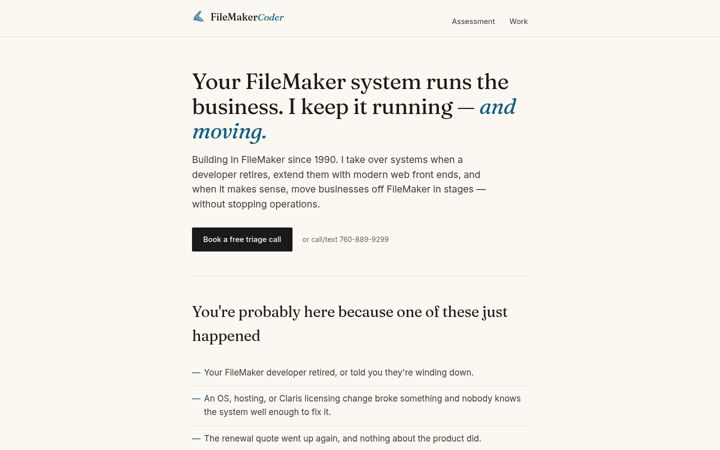 Screenshot of filemakercoder.com