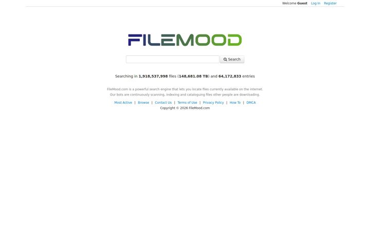 Captură de ecran a filemood.com