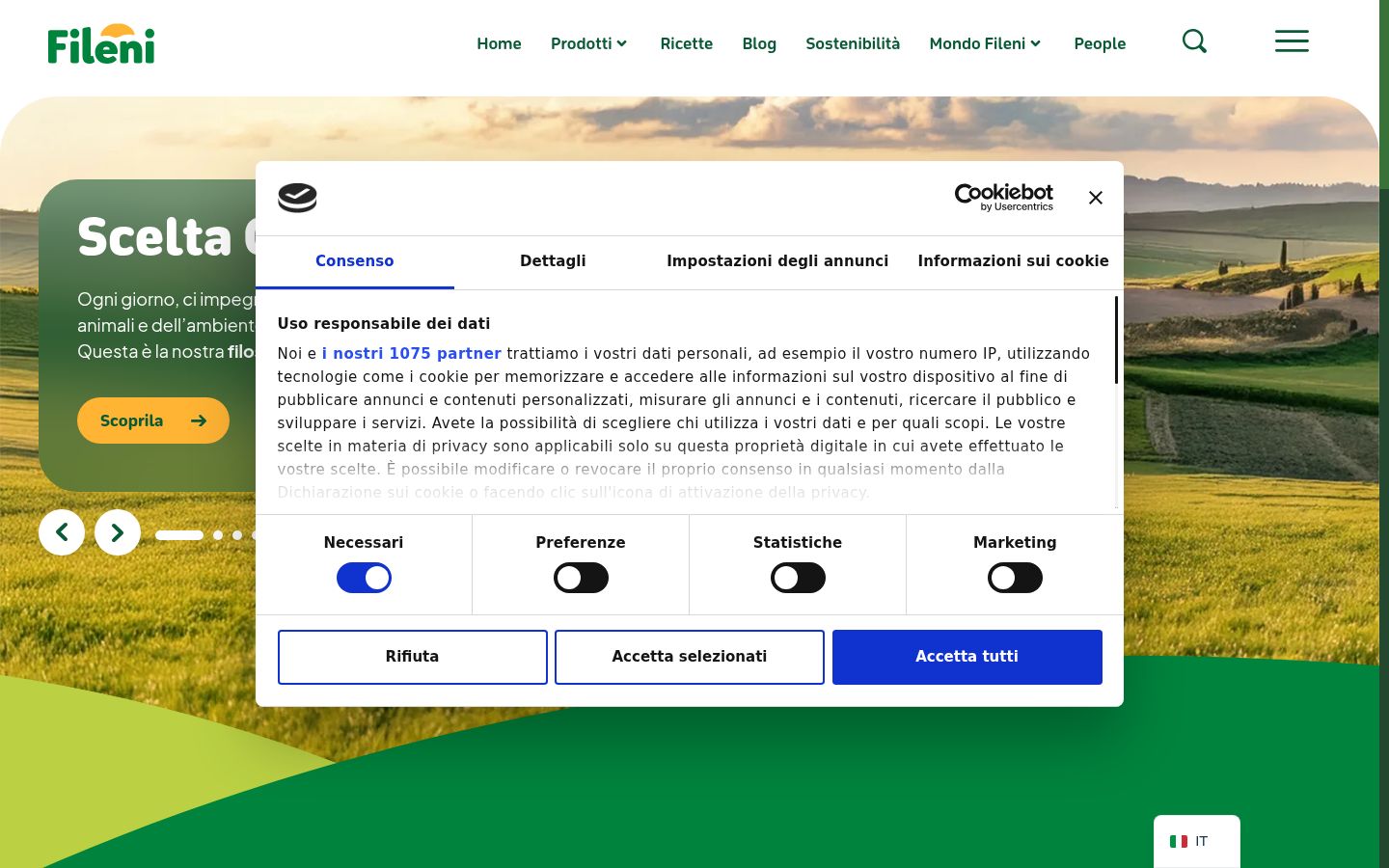 Screenshot tal-banner tal-kunsens muri qabel kwalunkwe interazzjoni