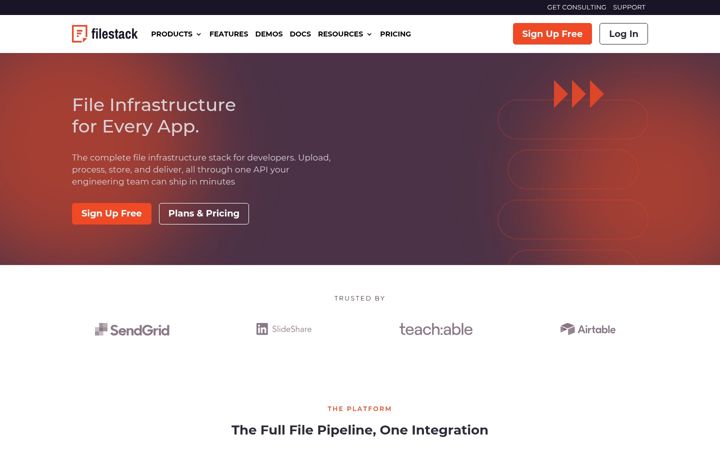 Screenshot di filepicker.io