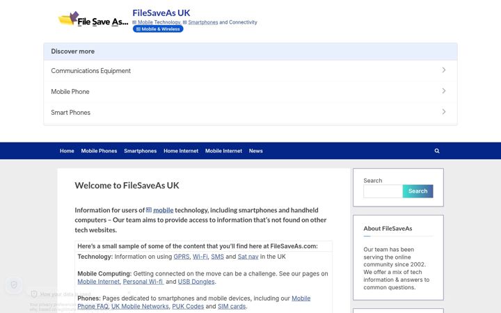 Screenshot of filesaveas.com