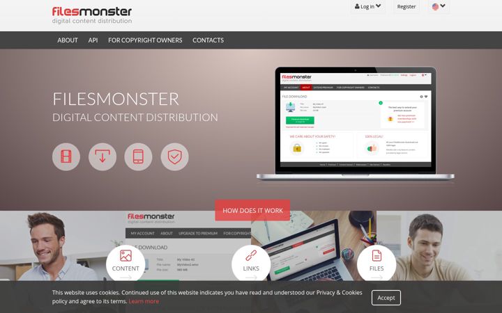 Screenshot of filesmonster.com