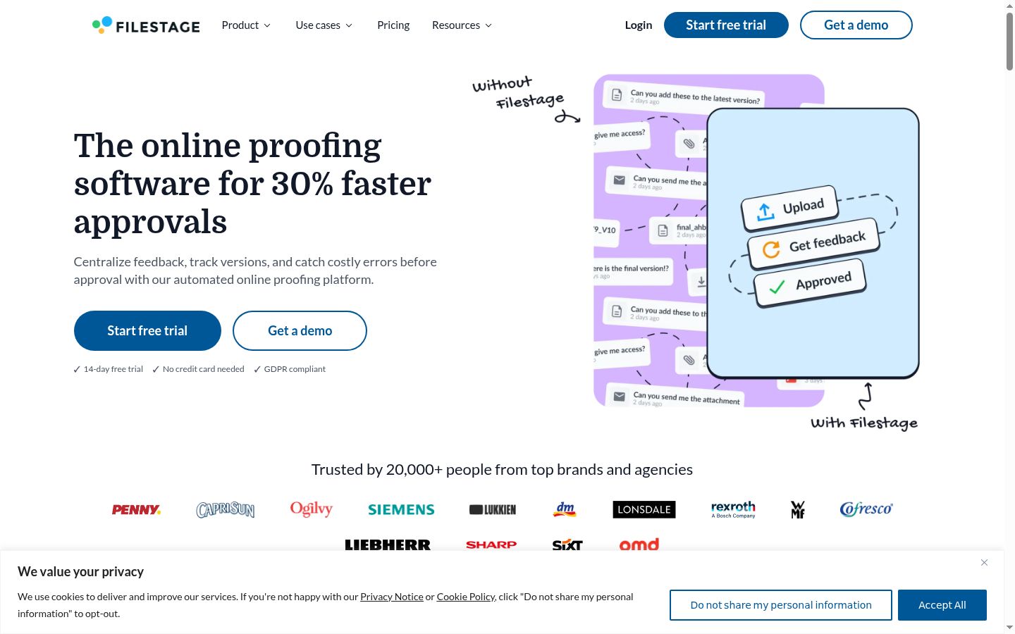 Sutikimo reklamjuostės, rodytos prieš bet kokią sąveiką, ekrano kopija