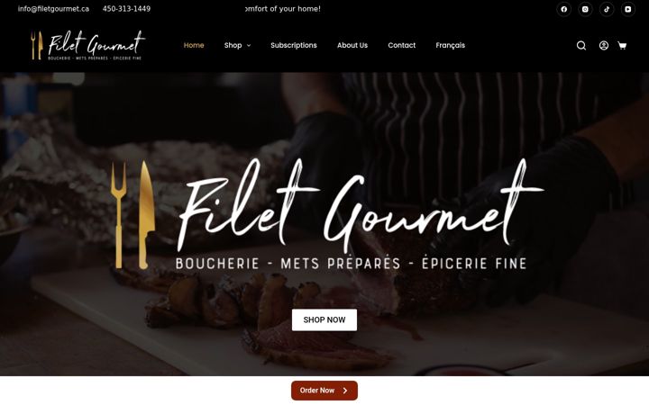Екранна снимка на filetgourmet.ca