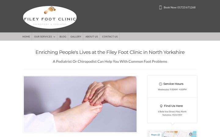 Screenshot di fileyfootclinic.co.uk