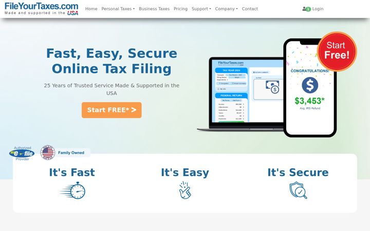 Screenshot of fileyourtaxes.com