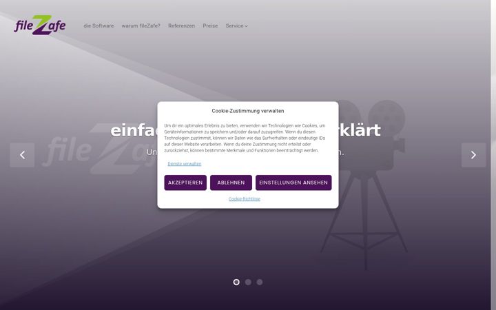 Screenshot of filezafe.de