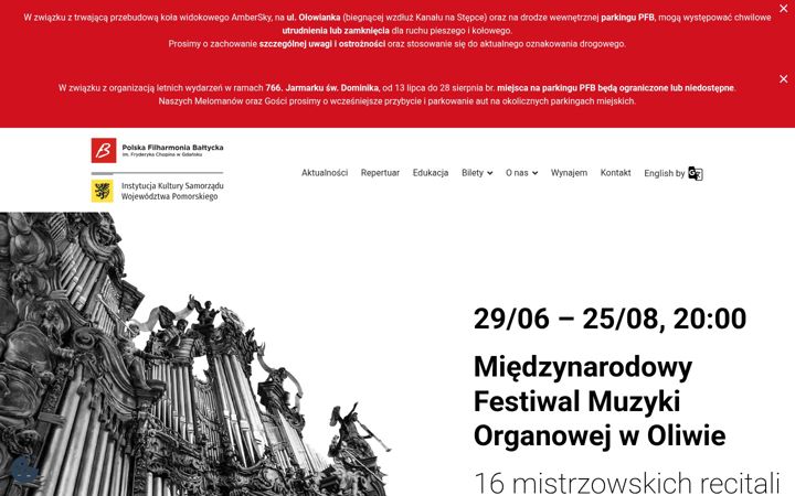Screenshot of filharmonia.gda.pl