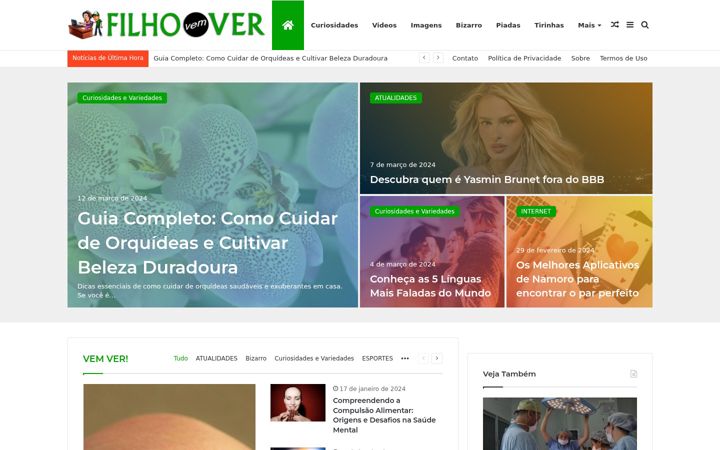 Screenshot of filhovemver.com.br