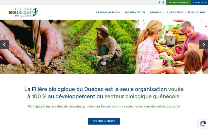 Screenshot of filierebio.qc.ca