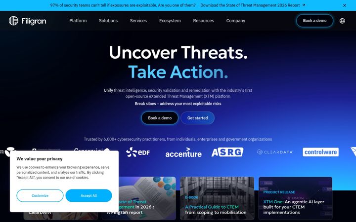 Screenshot of filigran.io