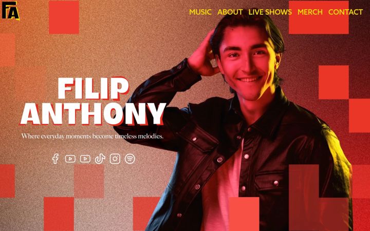 Screenshot of filipanthonymusic.com
