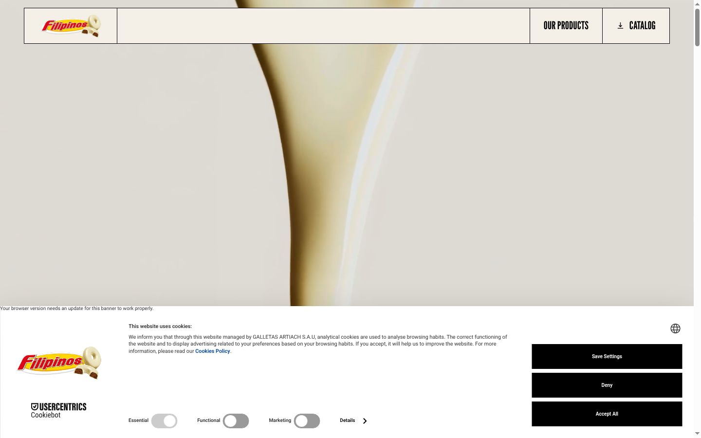 Screenshot des Einwilligungsbanners vor jeglicher Interaktion