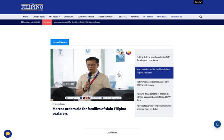 Skærmbillede af filipinotimes.net