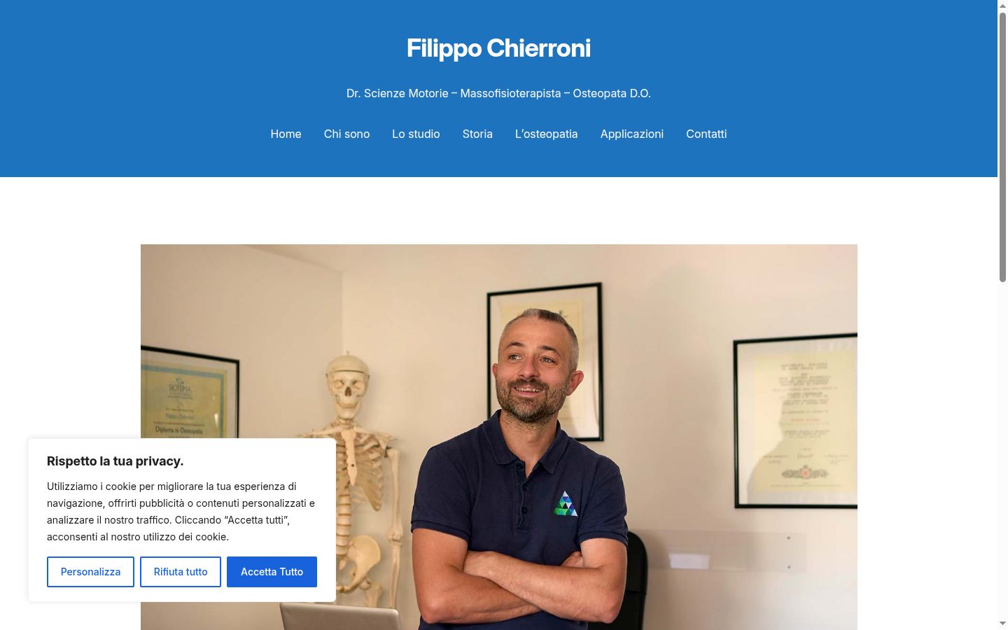 Captura de ecrã do banner de consentimento apresentado antes de qualquer interação