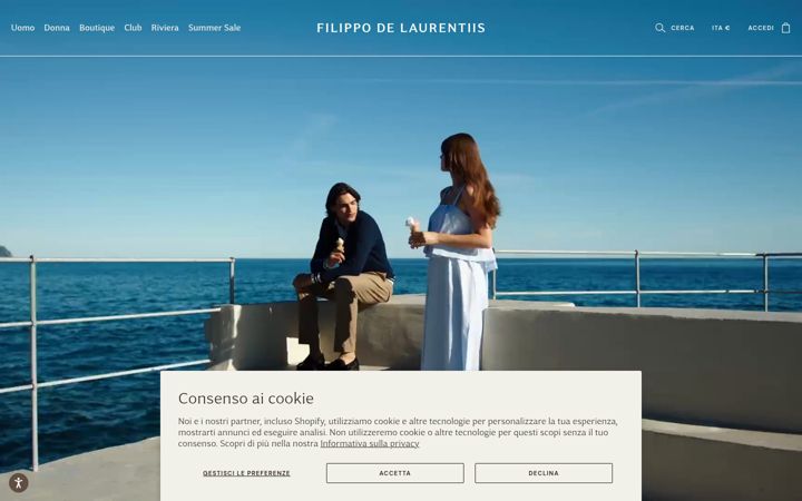 Screenshot stránky filippodelaurentiis.it
