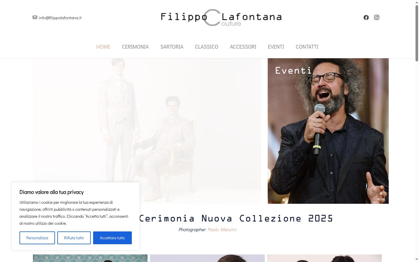 Screenshot del banner di consenso mostrato prima di qualsiasi interazione