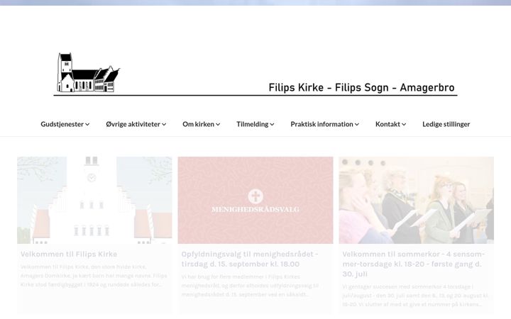 Screenshot of filipskirke.dk