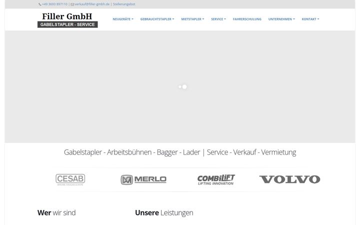 Screenshot stránky filler-gmbh.de