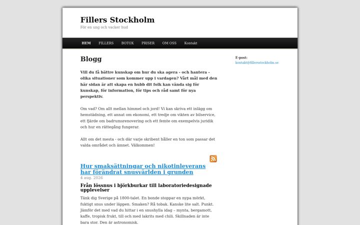 Screenshot of fillersstockholm.se