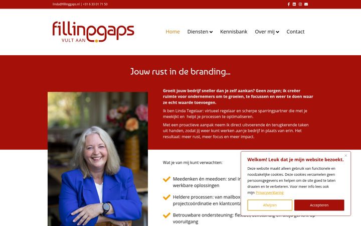 Screenshot of fillinggaps.nl