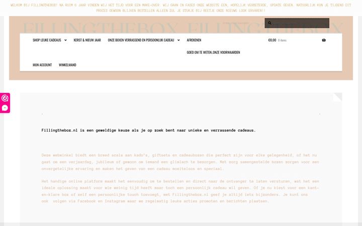 Screenshot of fillingthebox.nl