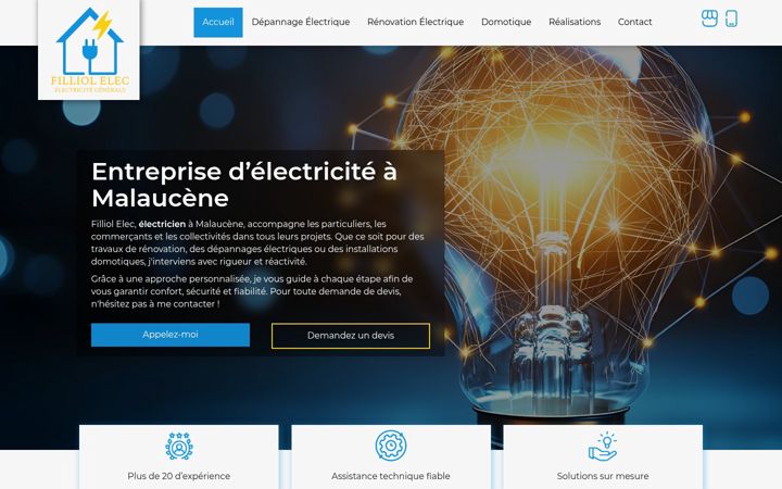 Screenshot of filliol-elec.fr