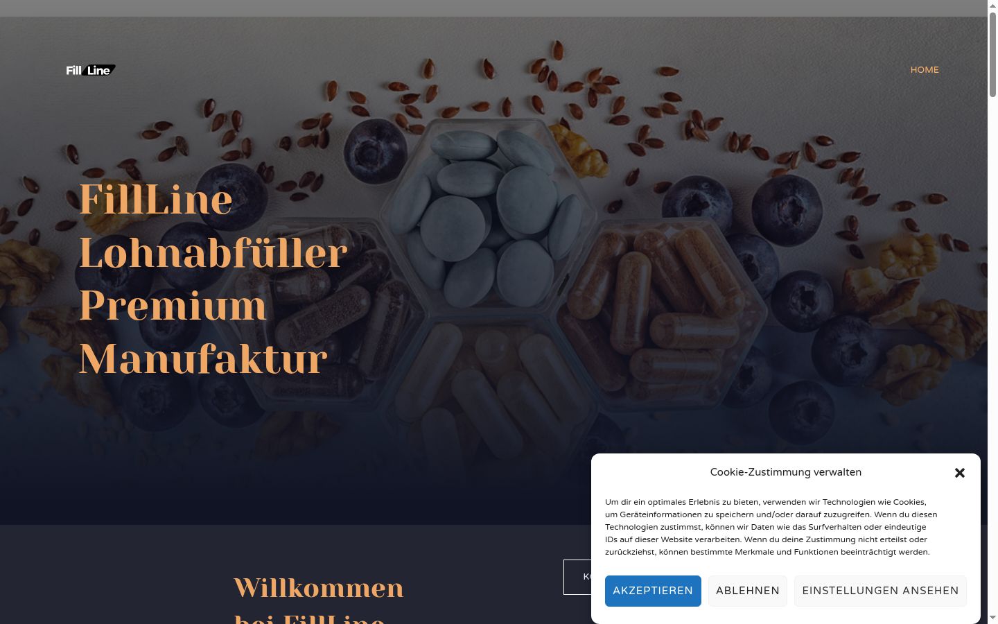 Screenshot del banner di consenso mostrato prima di qualsiasi interazione