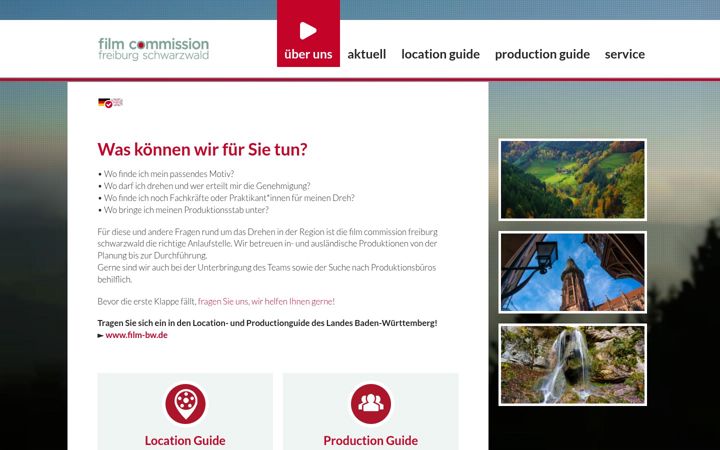Screenshot stránky film-freiburg-schwarzwald.de