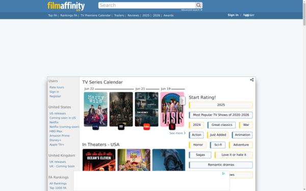 Screenshot of filmaffinity.com
