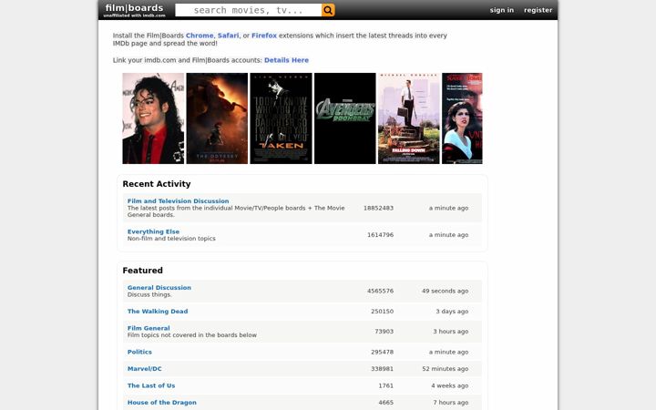 Screenshot of filmboards.com