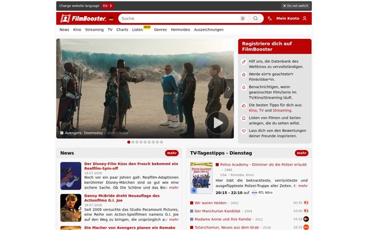 Screenshot of filmbooster.de
