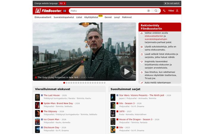Screenshot of filmbooster.fi