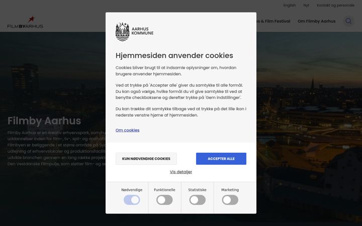 Screenshot of filmbyaarhus.dk