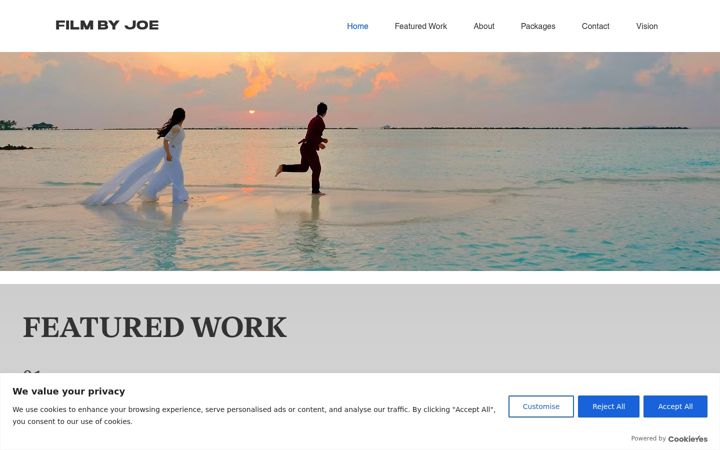 Screenshot of filmbyjoe.com