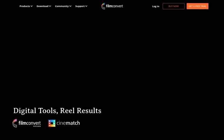 Screenshot of filmconvert.com