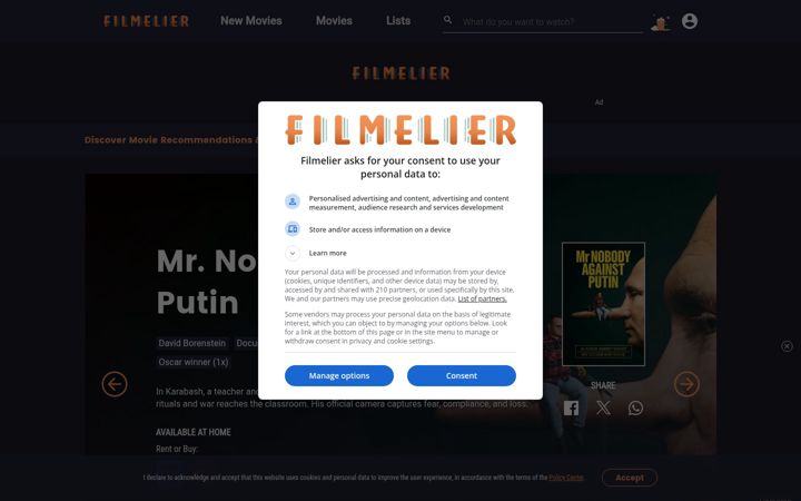 Skjermbilde av filmelier.com