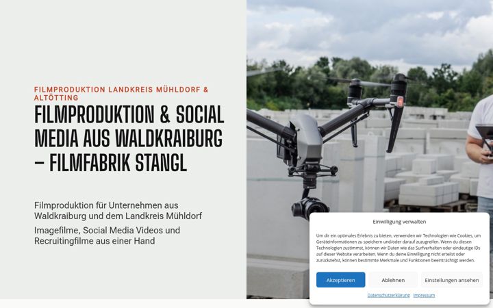 Screenshot of filmfabrik-stangl.de