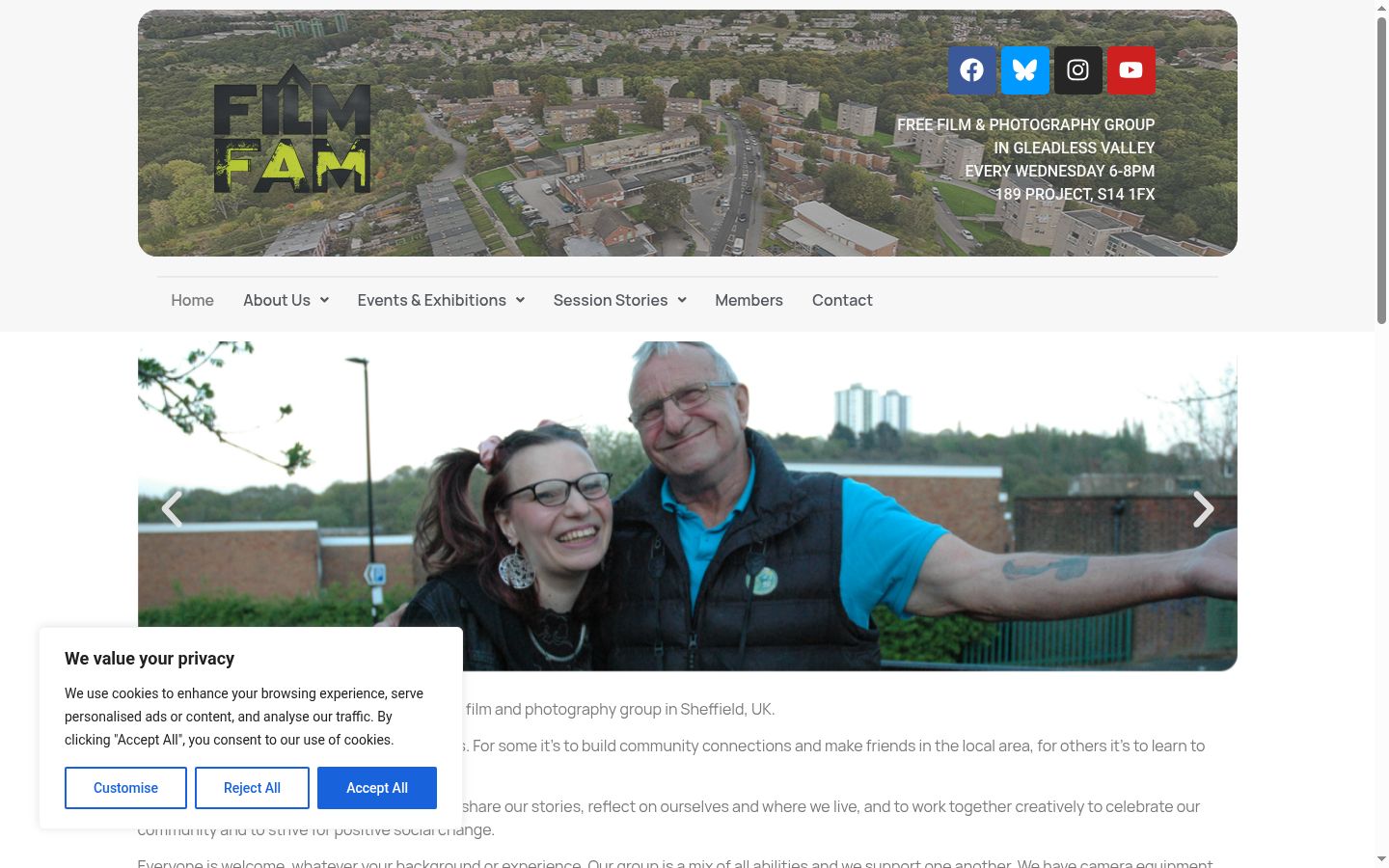 Screenshot of the consent banner shown before any interaction