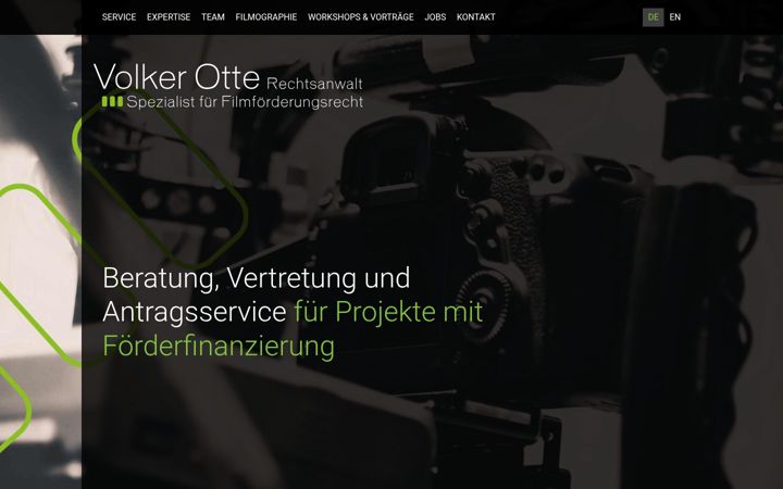 Captură de ecran a filmfunding.de