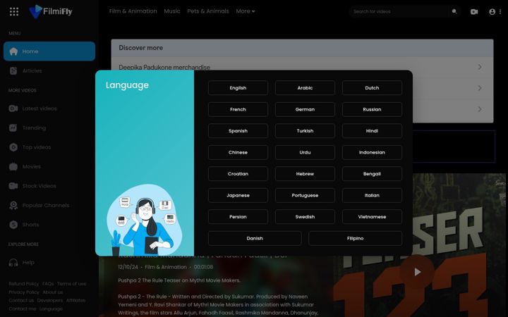 Screenshot of filmifly.com