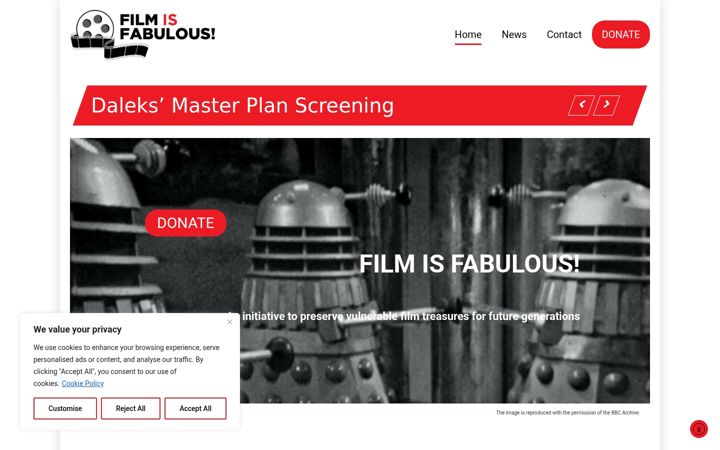 Screenshot of filmisfabulous.org.uk