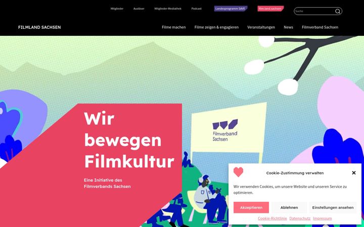 Screenshot ta' filmlandsachsen.de