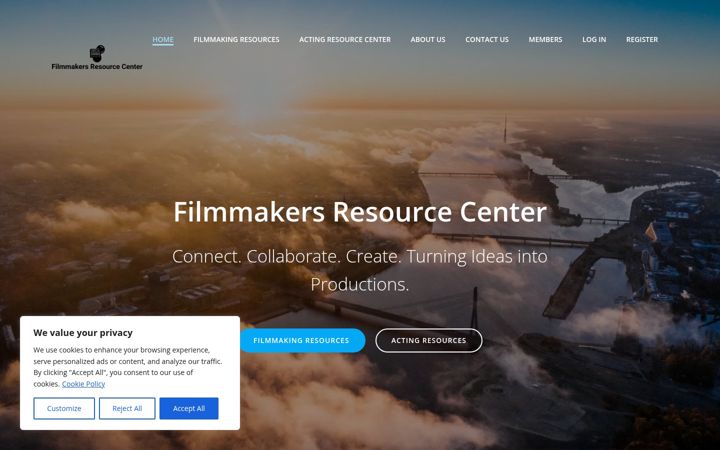Screenshot of filmmakersresourcecenter.com